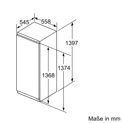 Neff ki8516de0 N90 Einbaukühlschrank mit einer Tür, H 140 cm