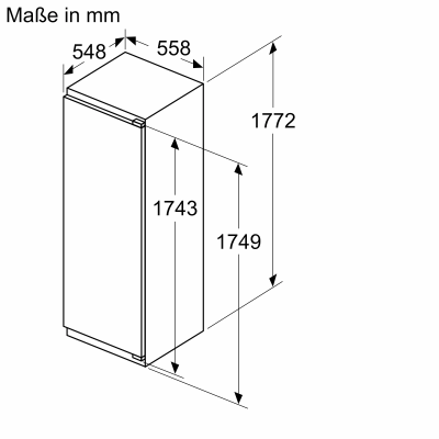 Neff ki2826dd0 N70 Einbau-Kühl-Gefrierkombination mit einer Tür, H 178 cm