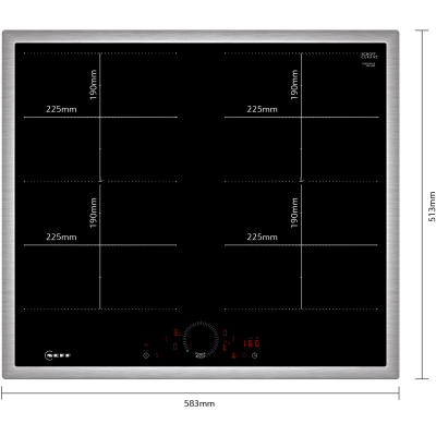 Neff t66shx4l0 N70 induction hob 60 cm black with frame