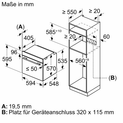 Neff b6avj7ag3 N50 60cm Einbau-Pyrolyseofen schwarz