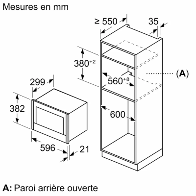 Four à micro-ondes encastrable Neff nr4wr21n1 N70 h 38 cm