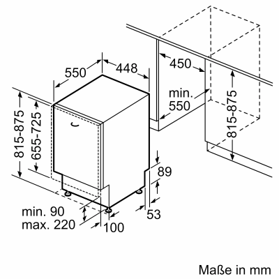 Neff s853hkx20e N60 Geschirrspüler 45 cm Einbau voll verschwindend