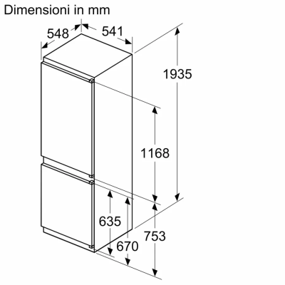 Réfrigérateur congélateur encastrable Neff ki7961se0 N30 h 194 cm