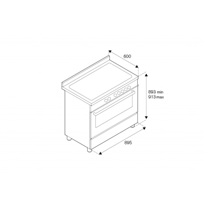Bertazzoni her96l1ext 90 cm stainless steel countertop kitchen