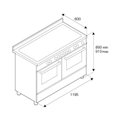 Bertazzoni her125i2eavt 120 cm elfenbeinfarbener Induktionsherd für die Arbeitsplatte