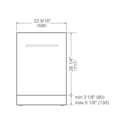 Bertazzoni dw60s3udxdp Geschirrspüler eingebaut teilweises Verschwinden 60 cm Edelstahl
