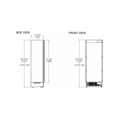 Bertazzoni rld75s5fpns built-in fridge 75 cm h 212