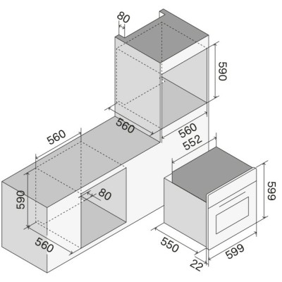Ilve ov601nl3 60cm wbudowany piekarnik wielofunkcyjny