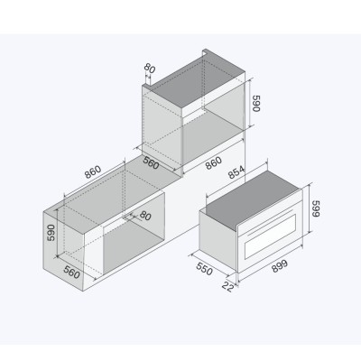 Piekarnik do zabudowy Ilve ov91gt31 90 cm, szkło czarne
