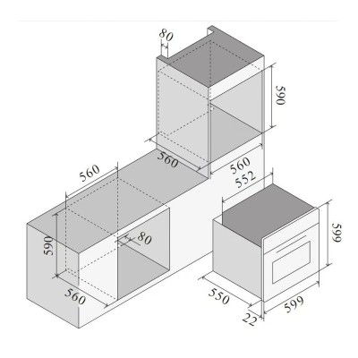 Piekarnik wielofunkcyjny do zabudowy Ilve ov601sl3 60 cm ze stali nierdzewnej