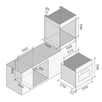Horno empotrable Ilve ov60smpvs1 de 60 cm en acero inoxidable