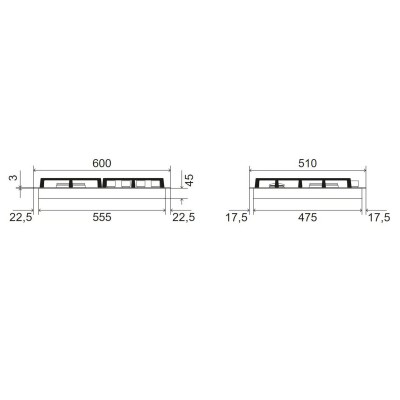 Ilve hcs60ck piano cottura a gas 60 cm acciaio inox