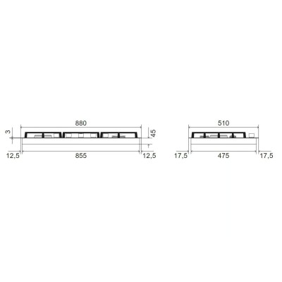 Plaque de cuisson à gaz en acier inoxydable Ilve hcs90sck 90 cm