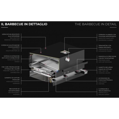 Fògher fga 500 barbecue with 55 cm legs black