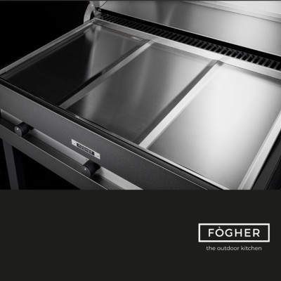 Barbacoa Fògher fga 750 con patas de 80 cm color negro