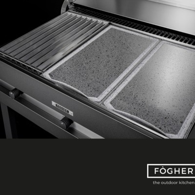 Fògher fga 750 Grill mit 80 cm Beinen schwarz
