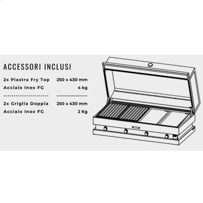 Fògher fga 1000 fo barbecue con gambe 105 cm nero