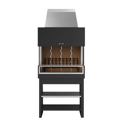 Fògher ffp 950 fks 010 cheminée avec grille et pieds tubulaires 95 cm