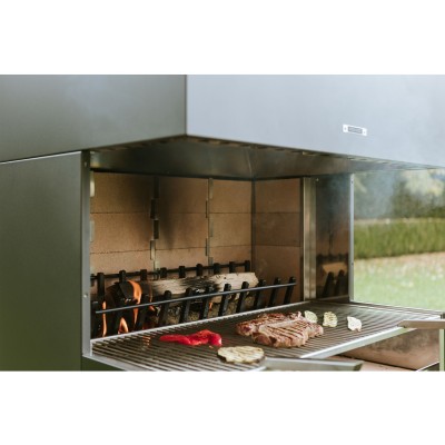 Fògher ffp 950 fks 010 cheminée avec grille et pieds tubulaires 95 cm