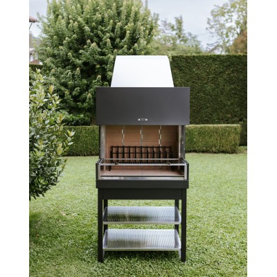Fògher ffp 950 fks 010 cheminée avec grille et pieds tubulaires 95 cm