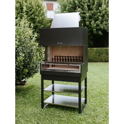 Fògher ffp 950 fks 010 cheminée avec grille et pieds tubulaires 95 cm