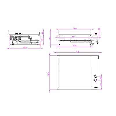 Fògher fgb 500 Barbacoa empotrable con tapa 70 cm negra