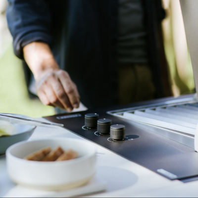 Barbecue encastrable avec couvercle Fògher fgb 750 96 cm noir