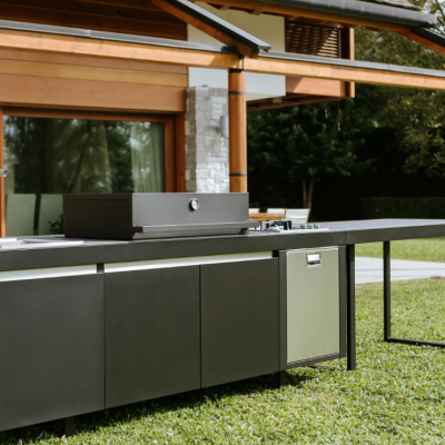 Fògher fgb 1000 fo Barbacoa con tapa empotrada 120 cm negra