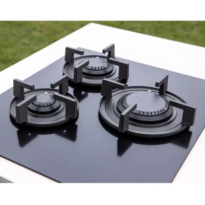 Fògher fef 453 st plaque de cuisson à gaz encastrable d'extérieur 45 cm verre noir