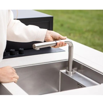 Fògher fey 450 ut Spüle mit klappbarem Mischer Unterbau Outdoor 44 cm Edelstahl