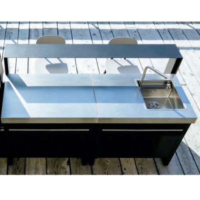 Fògher fey 450 ut Spüle mit klappbarem Mischer Unterbau Outdoor 44 cm Edelstahl