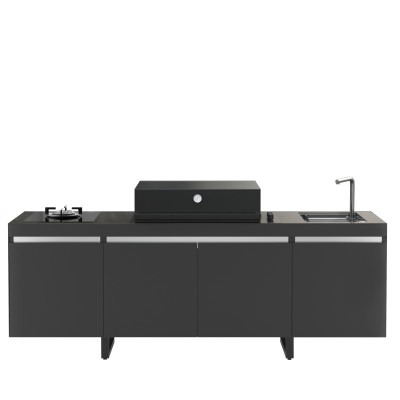 Fògher Agher 240cm obsydian monoblock outdoor kitchen
