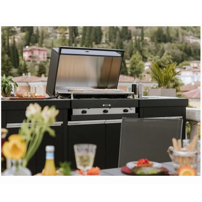 Fògher lares Außenküche 3 Module 283 cm schwarz mdi