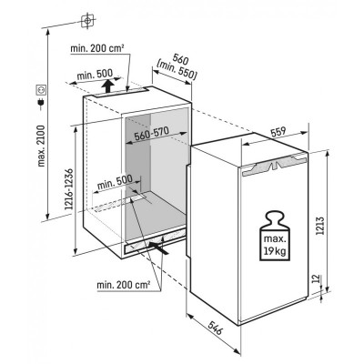 Liebherr irbci 4150 Einbaukühlschrank mit Einzeltür, H 121 cm