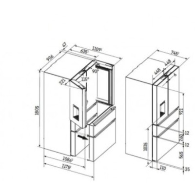 Liebherr mbsddi 9556 91cm freestanding stainless steel fridge-freezer