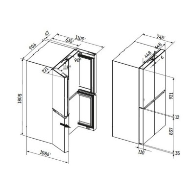 Liebherr msdd 9012 91cm freestanding stainless steel fridge-freezer