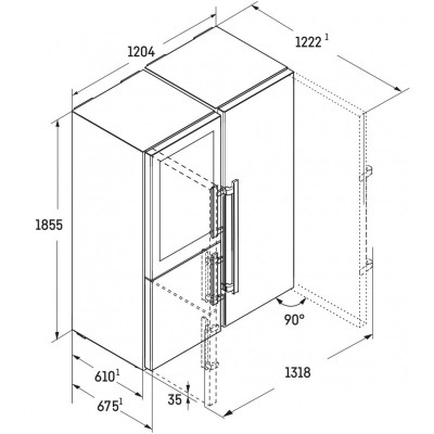 Liebherr xrcbs 5295 120cm freestanding fridge freezer