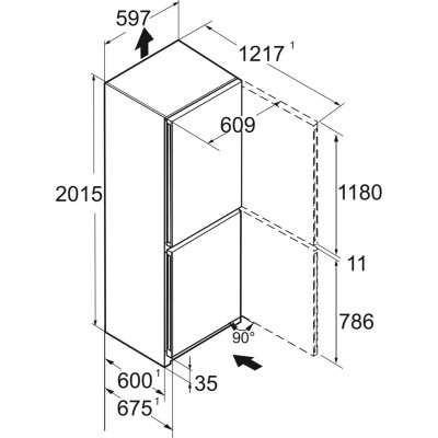 Liebherr cbnsda 572i 60cm freistehender Kühl-Gefrierschrank aus Edelstahl