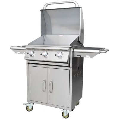 Bull Plancha Gasplatte LPG mit Edelstahlwagen