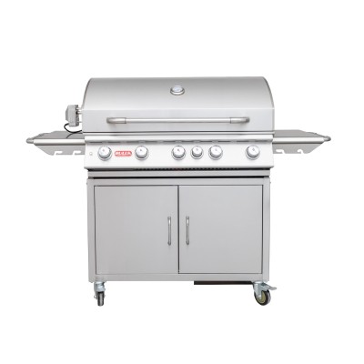 Bull Brahma LPG-Grill mit Wagen, Drehspieß und Edelstahl-Rückbrenner