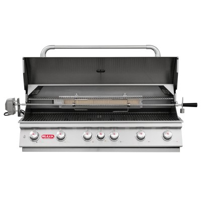 Grill ze stali nierdzewnej Bull Diablo 120 cm z wbudowanym rożnem i tylnym palnikiem