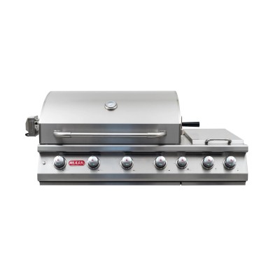 Bull 7-Brenner-Grill mit Drehspieß und Backburner 126 cm Einbau