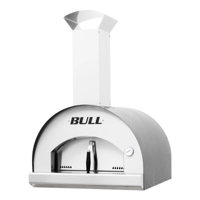 Bull wood 66024 forno pizza a legno large 80 cm acciaio inox