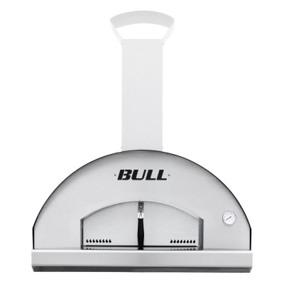 Horno de leña para pizza extra grande Bull 66042 con carro de acero inoxidable de 98 cm