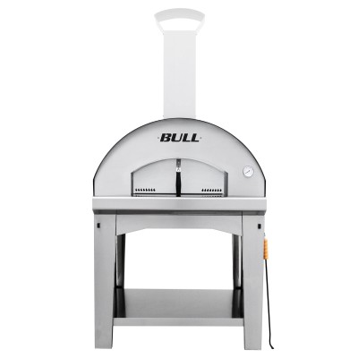 Four à pizza à bois extra large Bull 66042 avec chariot en acier inoxydable de 98 cm