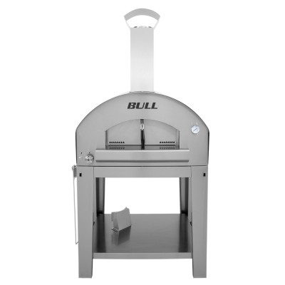 Four à pizza à gaz Bull 66142CE avec chariot extra large en acier inoxydable de 100 cm
