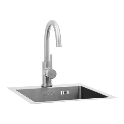 Zlewozmywak do zabudowy Bull 22389 + bateria zewnętrzna 38 cm stal nierdzewna