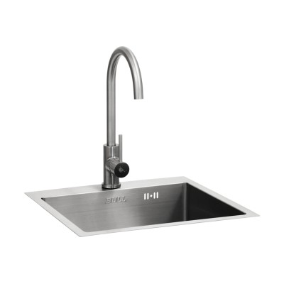 Fregadero Bull 22391 + grifo exterior empotrado acero inoxidable