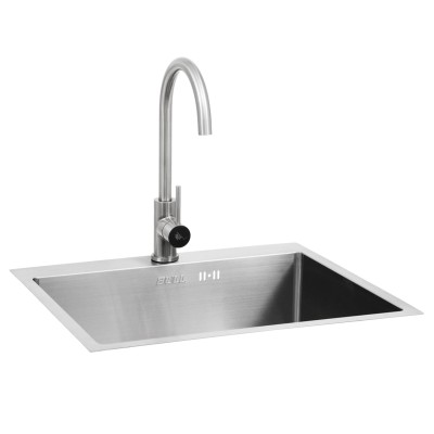 Bull 22392 lavello + rubinetto da esterno da incasso 60 cm inox