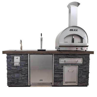 Cocina exterior Bull 31099 con horno de leña para pizza de gres de 243 cm
